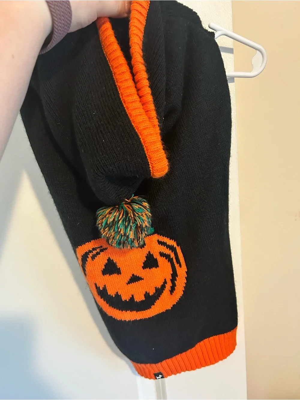 Halloween Pumpkin Knit Dog Sweater — Black & Orange